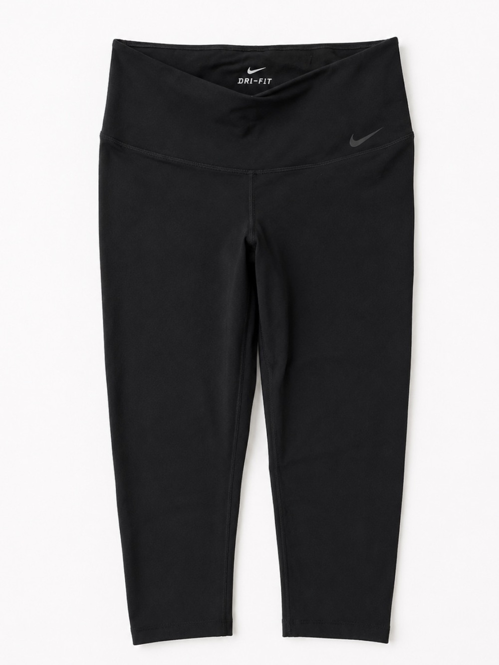 Nike Dri-FIT Cropped Leggings Black Perforated Waistband Women’s Size M